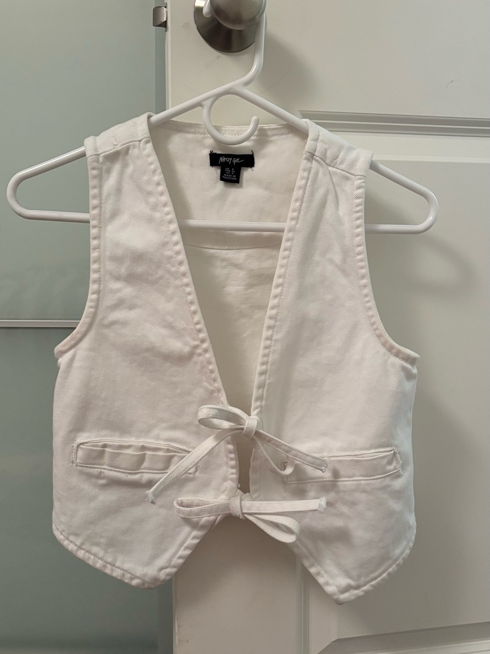 White Tied Front Vest